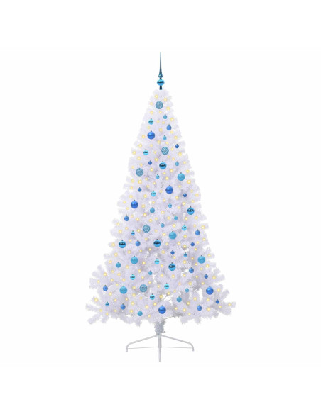 Albero di Natale artificiale Bianco 210 cm PVC e Acciaio