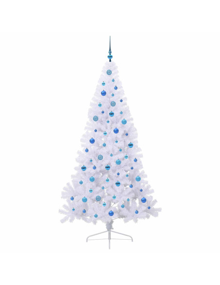 Albero di Natale artificiale Bianco 210 cm PVC e Acciaio