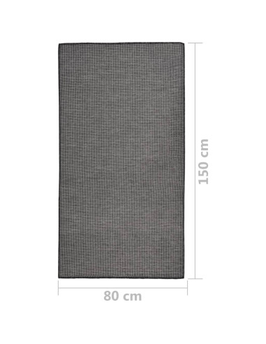 Tappeto da Esterni a Tessitura Piatta 80x150 cm Grigio