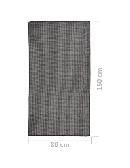 Tappeto da Esterni a Tessitura Piatta 80x150 cm Grigio