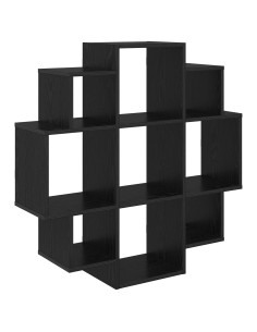 Scaffale da parete Rovere Nero 90 x 25 x 90 cm