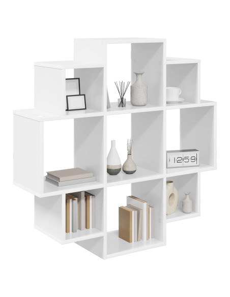 Scaffale da parete Bianco 90 x 25 x 90 cm Legno ingegnerizzato