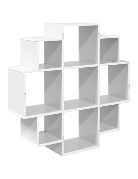 Scaffale da parete Bianco 90 x 25 x 90 cm Legno ingegnerizzato