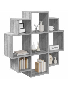 Scaffale da parete Sonoma grigio 90 x 25 x 90 cm 2