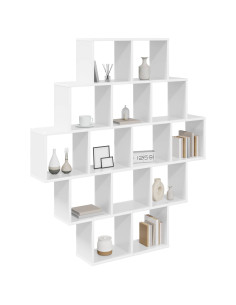 Scaffale da parete Bianco 120 x 20 x 136 cm 2
