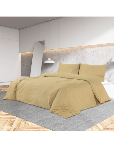 Set Copripiumino Tortora 200x200 cm in Microfibra Leggera
