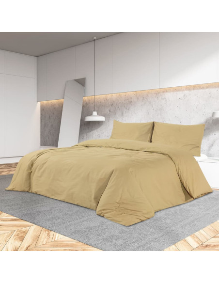 Set Copripiumino Tortora 200x200 cm in Microfibra Leggera