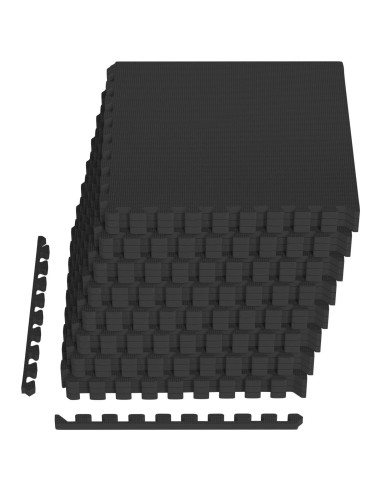 Tappetino per piscina 24 pcs Nero 8,64 m² Schiuma EVA