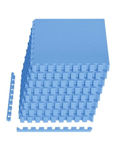 Tappetino per piscina 24 pcs Blu 8,64 m² Schiuma EVA