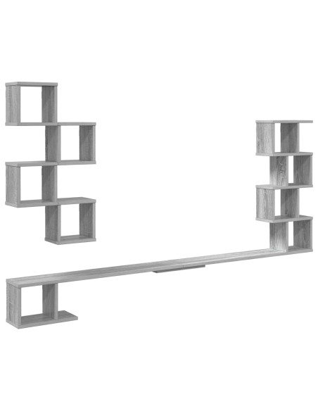Mensola per TV da muro Sonoma grigio 160 x 15 x 94 cm