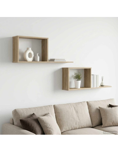 Scaffali flottanti 2 pcs Rovere Sonoma 80 x 15 x 30 cm
