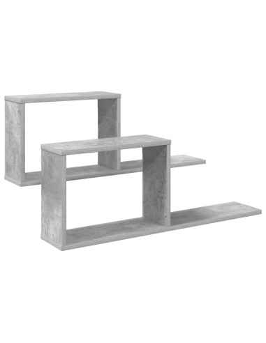 Scaffali flottanti 2 pcs Grigio Cemento 80 x 15 x 30 cm