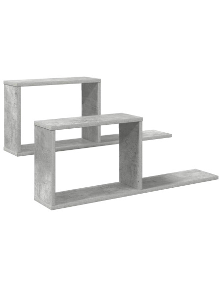 Scaffali flottanti 2 pcs Grigio Cemento 80 x 15 x 30 cm