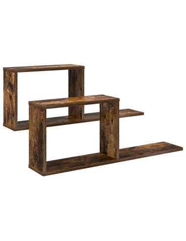 Scaffali flottanti 2 pcs Rovere Fumo 80 x 15 x 30 cm
