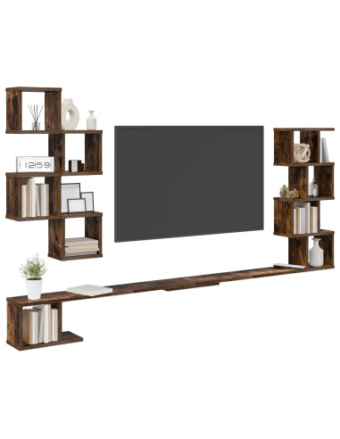 Mensola per TV da muro Rovere Fumo 160 x 15 x 94 cm