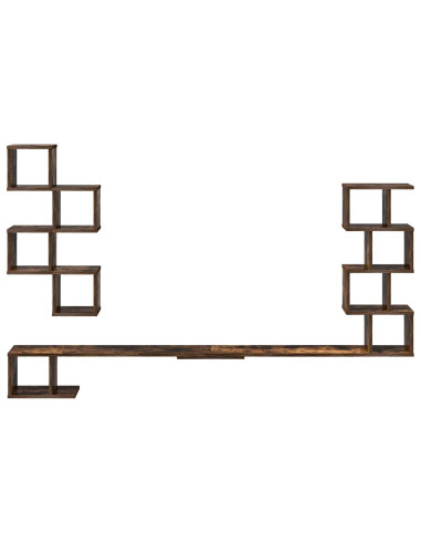 Mensola per TV da muro Rovere Fumo 160 x 15 x 94 cm