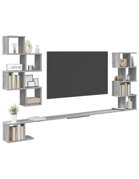 Mensola per TV da muro Sonoma grigio 160 x 15 x 94 cm