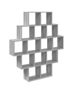 Scaffale da parete Sonoma grigio 120 x 20 x 136 cm