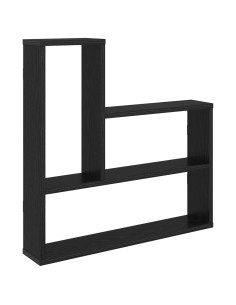 Scaffale da parete Rovere Nero 60 x 11 x 60 cm