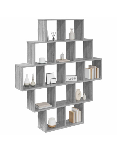 Scaffale da parete Sonoma grigio 120 x 20 x 136 cm