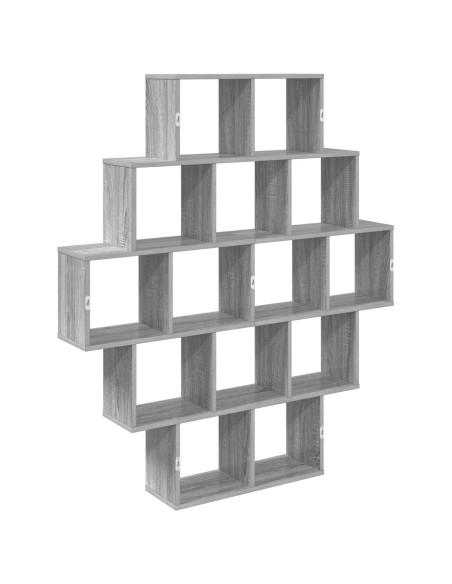 Scaffale da parete Sonoma grigio 120 x 20 x 136 cm