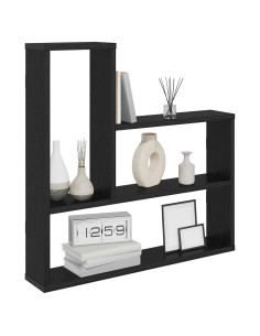 Scaffale da parete Rovere Nero 60 x 11 x 60 cm 2