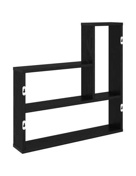 Scaffale da parete Rovere Nero 60 x 11 x 60 cm