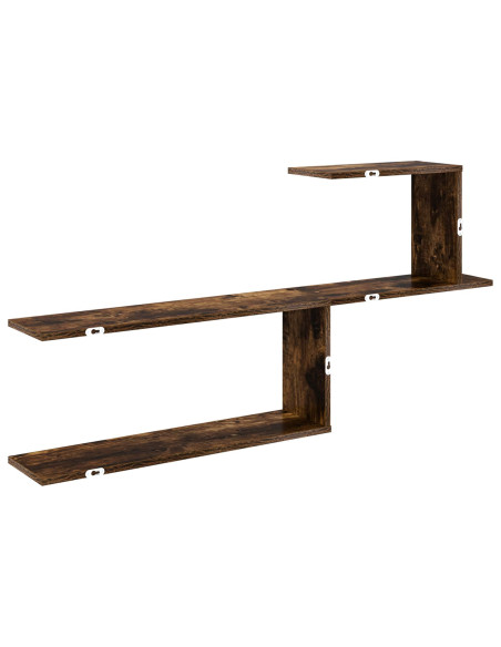 Scaffale da parete Rovere Fumo 122 x 18 x 60 cm