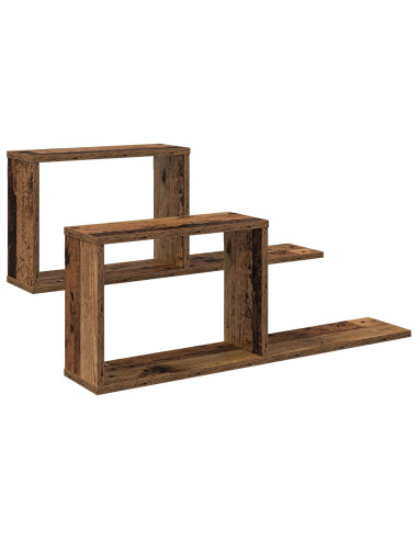 Scaffali flottanti 2 pcs Legno antico 80 x 15 x 30 cm