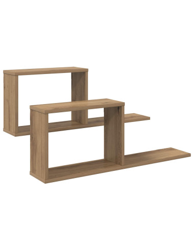 Scaffali flottanti 2 pcs Rovere Artigianale 80 x 15 x 30 cm