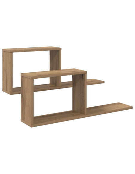 Scaffali flottanti 2 pcs Rovere Artigianale 80 x 15 x 30 cm