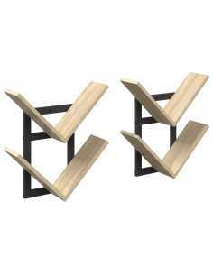 Mensola a muro flottante 2 pcs Rovere Sonoma 43 x 15 x 47 cm