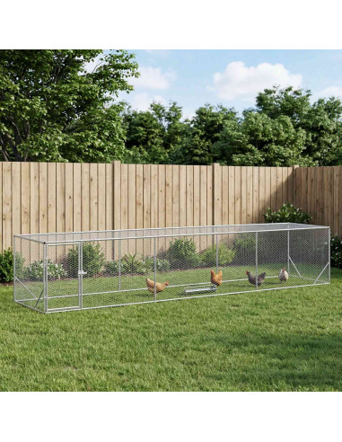 Pollaio Argento 500 x 100 x 100 cm Acciaio zincato