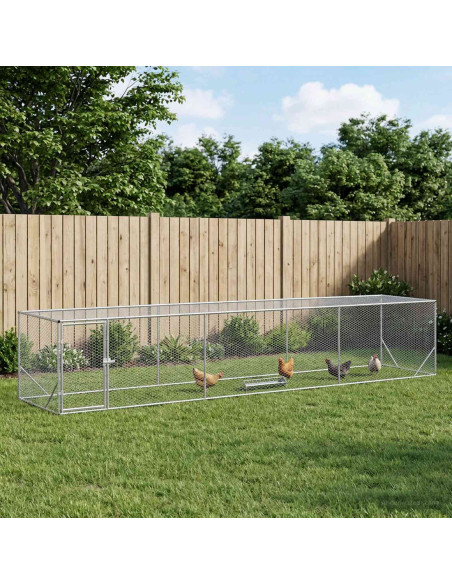Pollaio Argento 500 x 100 x 100 cm Acciaio zincato