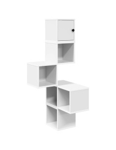Mensola Angolare da Parete Bianco 48 x 48 x 120 cm
