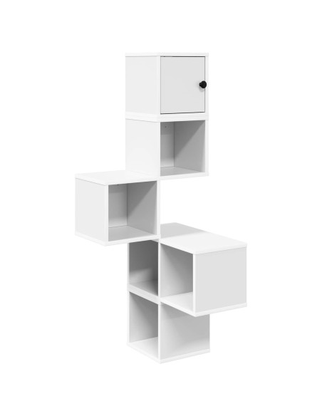Mensola Angolare da Parete Bianco 48 x 48 x 120 cm
