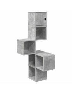 Mensola Angolare da Parete Grigio Cemento 48 x 48 x 120 cm