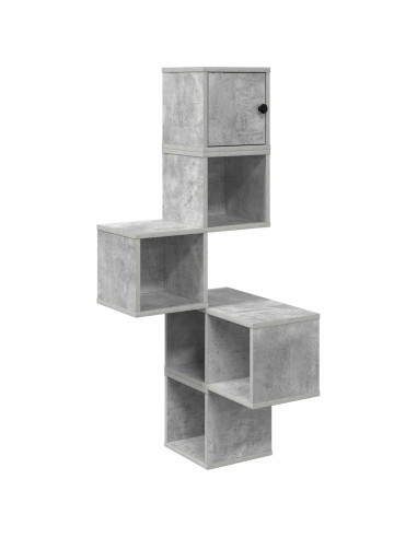 Mensola Angolare da Parete Grigio Cemento 48 x 48 x 120 cm