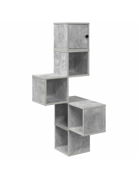 Mensola Angolare da Parete Grigio Cemento 48 x 48 x 120 cm