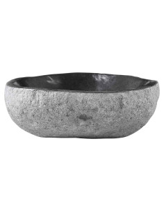 Lavabo Ovale Grigio (32-37) x (27-30) x 12 cm Pietra di Fiume 2