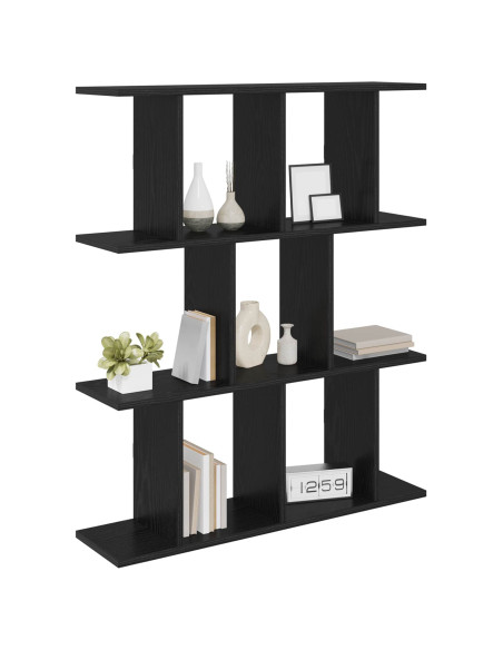 Scaffale da parete Rovere Nero 102 x 20 x 96 cm