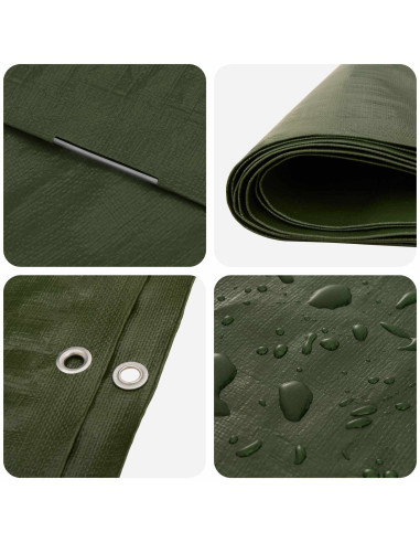 Telo con Occhielli Verde 4 x 6 m 260 gsm PE