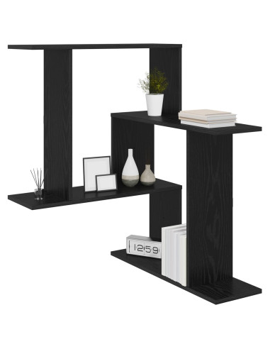 Scaffale da parete Rovere Nero 67 x 67 x 87 cm