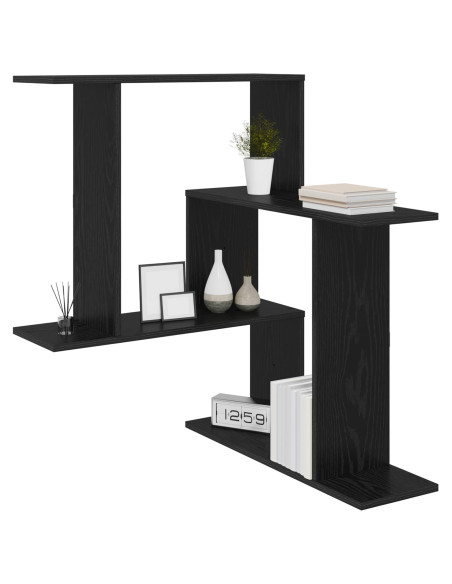 Scaffale da parete Rovere Nero 67 x 67 x 87 cm