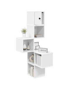 Mensola Angolare da Parete Bianco 48 x 48 x 120 cm 2