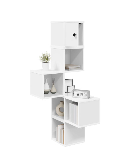Mensola Angolare da Parete Bianco 48 x 48 x 120 cm