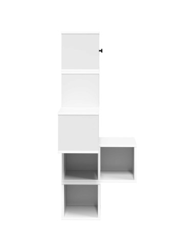 Mensola Angolare da Parete Bianco 48 x 48 x 120 cm