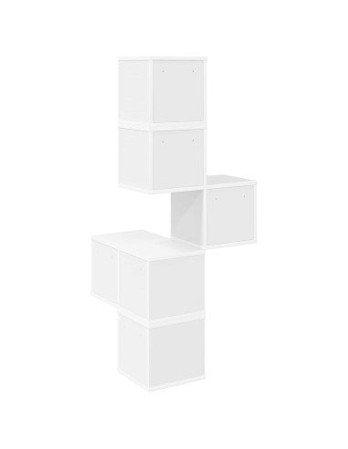 Mensola Angolare da Parete Bianco 48 x 48 x 120 cm