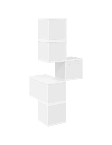 Mensola Angolare da Parete Bianco 48 x 48 x 120 cm
