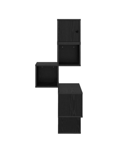 Mensola Angolare da Parete Rovere Nero 48 x 48 x 120 cm